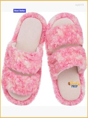 Women's Fuzzy Open Toe Slippers Comfy Memory Foam House Shoes